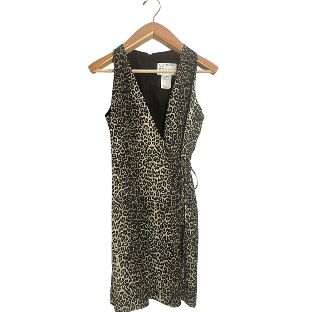 Vintage women’s 1980s leopard print Dani Max Lois Synder Petite Dress Size 4